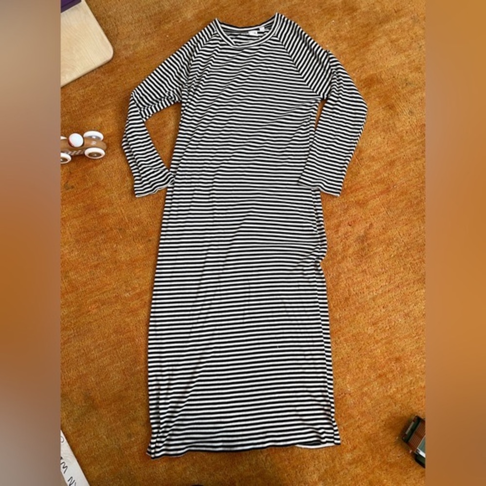Striped ribbed midi gap dress long sleeves